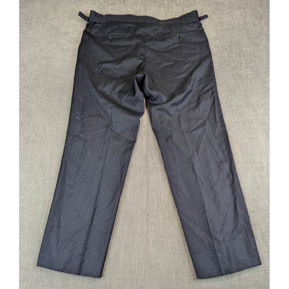 Tom Ford Dress Pants Mens 7-56R (36X29) Check Silk Wool Side Adjusters Trousers - Picture 3 of 13